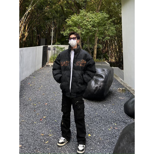 迪伽达复古加厚面包棉服男女冬季宽松棉衣男高级感男士外套男休闲棉袄男 ELFS-D831灰色 2XL