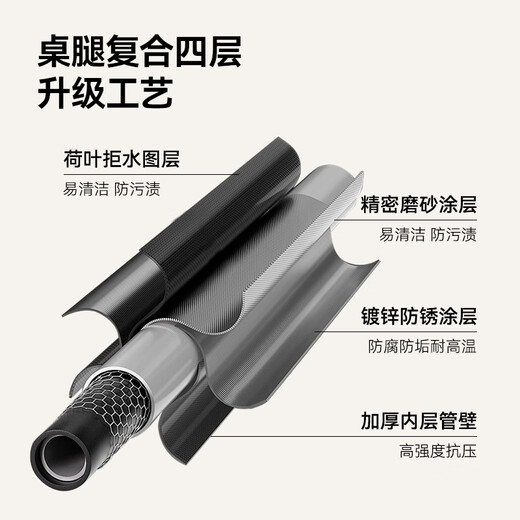 Made in Tokyo, outdoor portable table and chair set, long table and four chairs, camping party picnic equipment, folding table and chairs, sandstone color