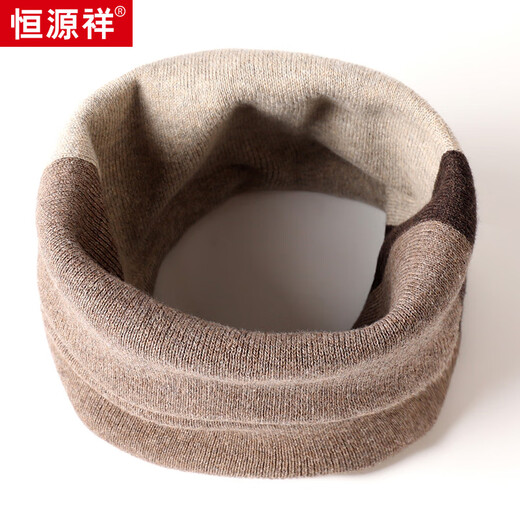 Hengyuanxiang autumn and winter cashmere scarf for men and women, cervical vertebra color warm neck scarf, versatile fake collar, blue wine red, free handbag, one size fits all (22cm*42cm)