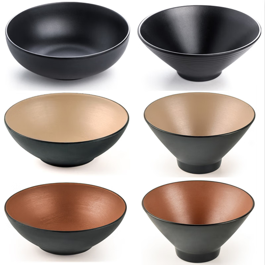 
Enjoyment with black frosted melamine ramen bowl customized rice noodles bowl plastic snail noodles bowl soup bowl Japanese noodle bowl noodle shop 1105 (10.5 inches)
