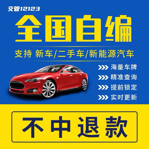 
National license plate number selection self-compiled and selected Shanghai, Guangzhou, Chengdu, Hangzhou New Energy Vehicle 12123 database transparent one-to-one high-quality number