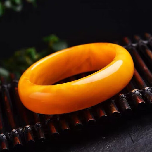 DL 1998 Chicken Fat Yellow Beeswax Bracelet Natural Old Authentic Amber Natural Raw Ore Real Product Super Beautiful 56 Circles