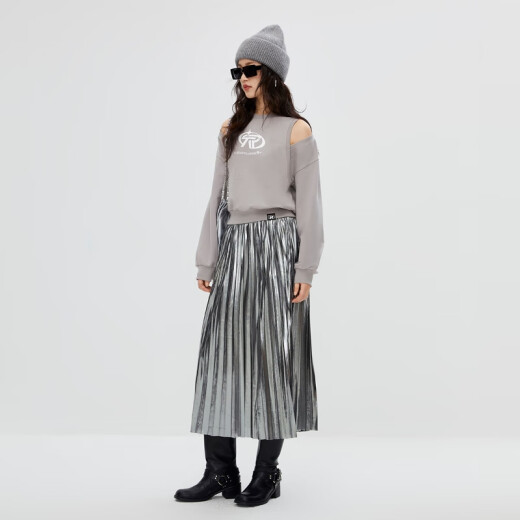 Solo el temperamento de la moda de invierno versátil cuello redondo suelto sudadera de manga larga para mujeres 12349S025 E38 Travel Bird Gray s (160) 80a