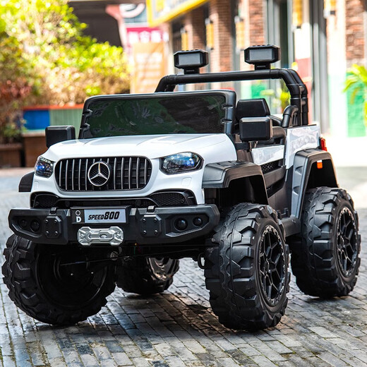 Travail Baby Double-Person Children's Electric Car Big G Great à quatre roues Adult Adult Remote Control Off-Road Treasure Kids Toys Car Cadeau d'anniversaire Paint Rouge: Roue souple + Fonction complète à quatre roues motrices + siège en cuir