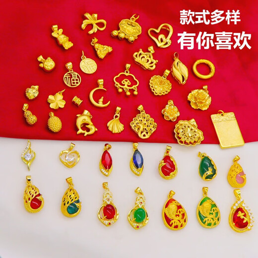 Mengpao Lao Phoenix Gold Store model Vietnamese sand gold pendant for women imitation 18K gold color gold-plated pendant bow single pendant solid Buddha