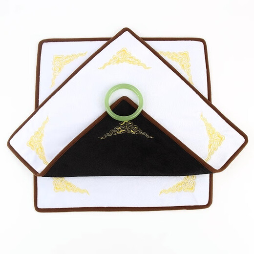 Pei Linkai black and white double-sided jewelry display cloth double-sided velvet counter jewelry jade jade viewing cloth cultural play display doily 35cm*35cm