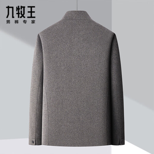 Jiumuwang double-sided wool coat for middle-aged men in winter woolen woolen stand-up collar jacket dad wear removable liner top 11603 camel (removable liner) M 170/48