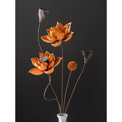 Bouquet von echten Blumen Ornamente von lotus luftgetrockneten Lotusschoten natürliche Lotuswurzel Zen Blume Arrangement Chinesisches Wohnzimmer Dekoration getrocknete Blume Kombination 5009 getrockneter Blütenbeutel