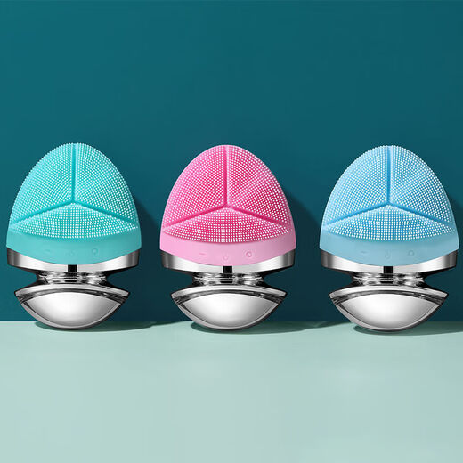 Nettoyant électrique pour le visage, nettoyeur de pores, brosse de nettoyage de massage en silicone pour éliminer les points noirs et les peaux mortes, instrument de nettoyage du visage, artefact de nettoyage, instrument de nettoyage du visage de type A (poudre de riz légère)