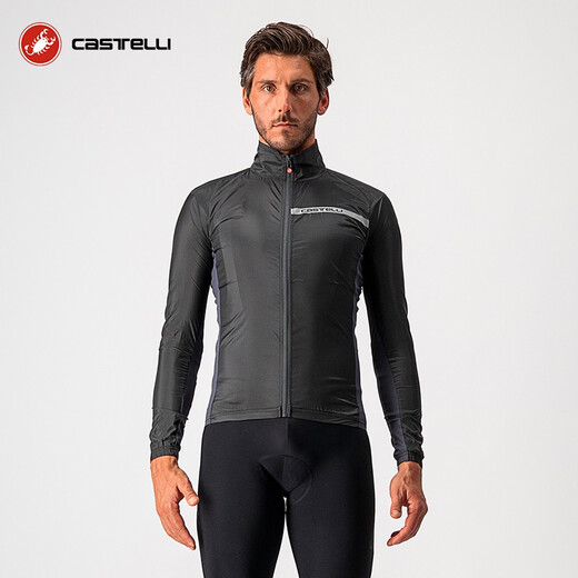 Castelli scorpion cycling jersey men's four-season professional tailoring windproof lightweight long-sleeved jacket top 4521511 085 light black L