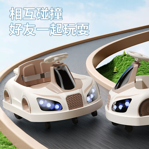 Xiaobu understands children's electric car baby bumper car kid's electric car 1-3-6 driving four-wheel toy electric car high-end remote control model double seat + early education music