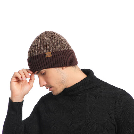 Yufan Winter Ship Hat Шляпа мужская двойная утолщенная шерстяная шерстяная шапка Универсальная вязаная шляпа Мужчины и женщины универсальная модная зимняя шляпа Взрослый плюс бархатный утолщенный теплый уш