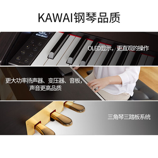 Kawai (KAWAI) electric piano wooden keyboard heavy hammer 88 key CA series vertical piano professional grade performance adult home piano CA450YB+ piano bench learning gift bag