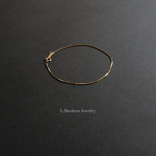 L.Bardeen 18K gold gold snake bone bracelet for women, French style, high-end, light luxury, simple basic style, very fine stacking, free 520 gift, 18k 16.5cm, ready stock