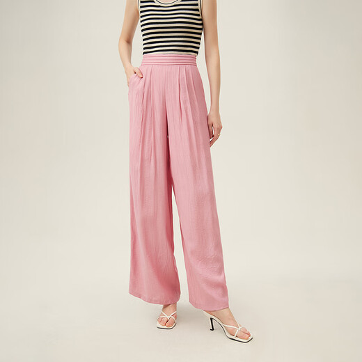 Fan Silanen's high-waisted lazy casual floor pants 2024 summer clothing new product thin wide-leg pants 24FS12213 Khaki XL
