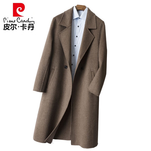Pier Cardin Luxur Luxury Lutte haut de gamme haut de gaine de laine de haute qualité manteau en laine double face pour hommes haut de gamme en laine à double face sur le genou pour hommes Paleo xxl