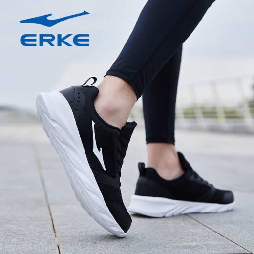Hongxing Erke sports shoes men's shoes summer mesh breathable soft sole running shoes official odorproof mesh shoes men casual travel shoes men black 3291 (mesh style) 39