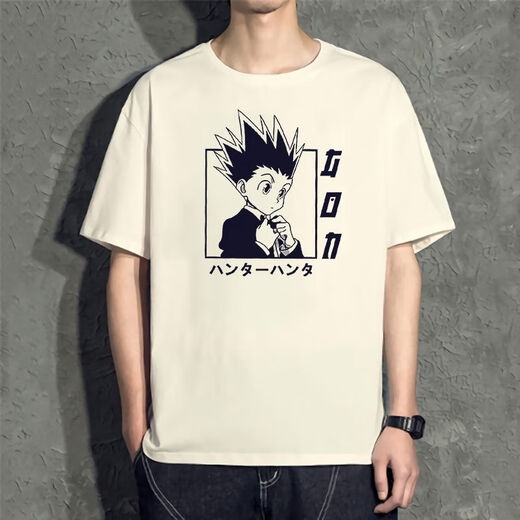 Jianfang T-shirt à temps plein Killua Peripheral Little Jesse Soo Co-marquée Vêtements Fujian Yibo Tenue de couple à manches courtes White D3519 Hunter à temps plein Sine S (70-80jin [Jin est égal à 0,5 kg])))