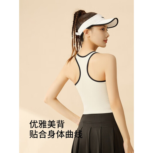 LULUUVTTOH Summer New Ribbed Sports Vest Women's Slim Fit Pilates Training Fitness Yoga Quick-Drying Top Women's Black XL