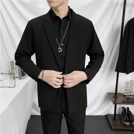 Peintures: British Yuppie Men's Clothing Automne and Winter Black Suit Trendy Men's's Suit Spring and Automne New Men's Veste Business Formal Wear Using Loose Handsome Veste Set Automne Automne Men's Three Set's Men's Tree It