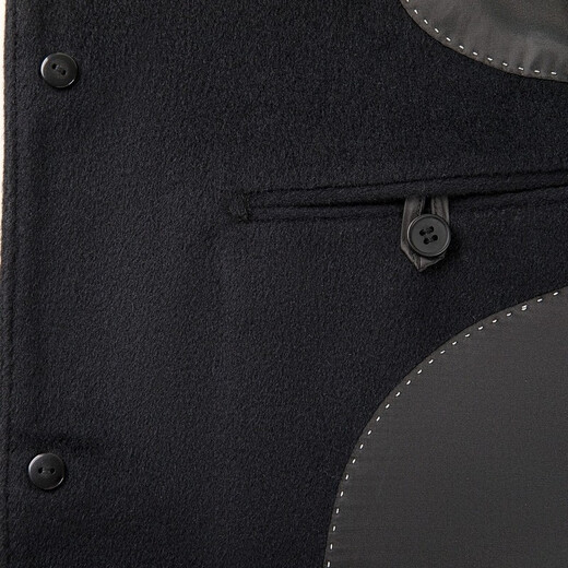 Seven brand cashmere woolen coat men's mid-length winter thick style business daddy wool coat warm winter coat black XL 180/96A
