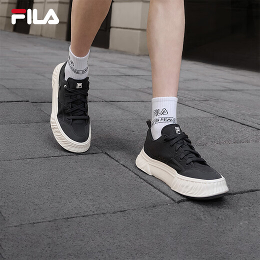 斐乐（FILA）官方川行鞋FOSSO男鞋复古帆布鞋新款休闲鞋 黑-BK 41