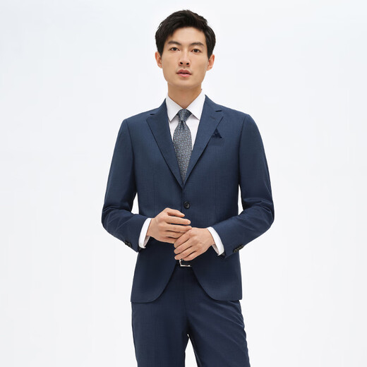 卡尔丹顿KALTENDIN卡尔丹顿羊毛西服外套男24秋冬新款商务新郎结婚礼西装 蓝色_N3_B版 M 170/92A 65-70kg