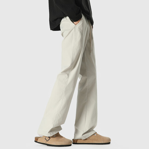 
FOG SKY casual pants for men's autumn drooping and slightly flared pants for trendy loose American diagonal pants for men's wide-leg outdoor straight pants YY-1105 m white regular S (recommended 95-105Jin [Jin equals 0.5 kg])