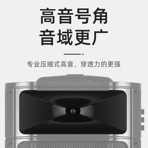 CHIGO high-volume square dance audio high-power mobile portable trolley speaker outdoor stall live broadcast wireless Bluetooth home karaoke singing and dancing speaker standard + wireless microphone x2 official standard