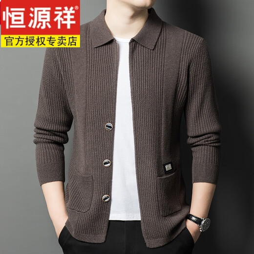 Hengyuanxiang cardigan solapa para hombres lana pura cárdigan tendencia casual chaqueta espesada de suéter en espesor verde YQ813 170/84A