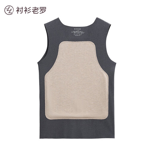 Shirt Lao Luo Thermal Vest Men's Seamless Skin Friendly Thermal Underwear Thermal Storage Warm Bottoming Shirt Inside Thermal Clothes Men's BB001 Black Gray XL