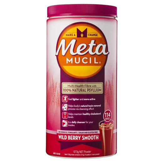 美国Meta 114次/罐 膳食纤维粉meta纤维素代餐粉 673g 鲜莓味