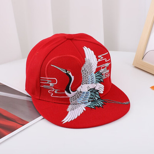 Nozhi Meng Chinese style hat for men and women, embroidered flat brim hat, flat brim hat, baseball cap, sun hat, duck tongue sun hat NM164, peony black, one size fits all, adjustable