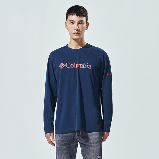 Columbia哥伦比亚长袖T恤男春秋卫衣防紫外线针织打底衫PM1421 464 S