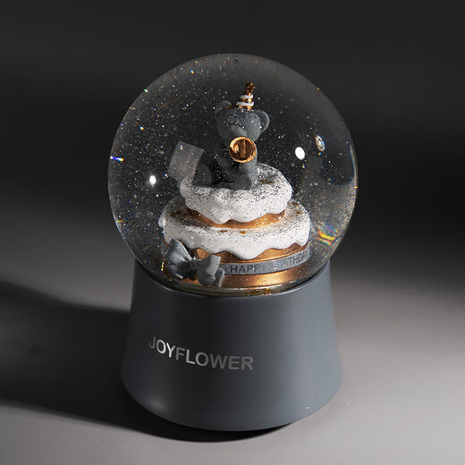 JoyFlower birthday cake crystal ball ornaments March 8th Women's Day birthday gift confession for girls friends and wives practical birthday cake crystal ball music box style