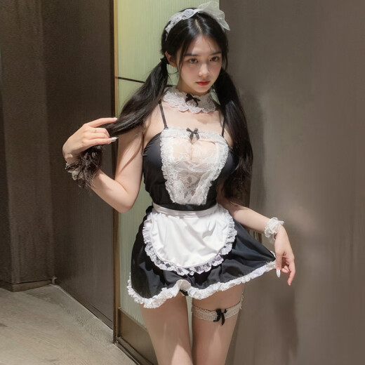 服2025新款性感sm羞耻夫妻刺激情人节黑丝约会战衣袍 (3件装送3双袜)女仆+7027护士+6 均码 (建议体重80-120斤)保