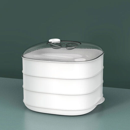 Meal General Microwave Steamer Can Add Water Steaming Box Heating Steamer Microwave Oven Special Utensils and Supplies Set Square Steamer Single Layer (White)