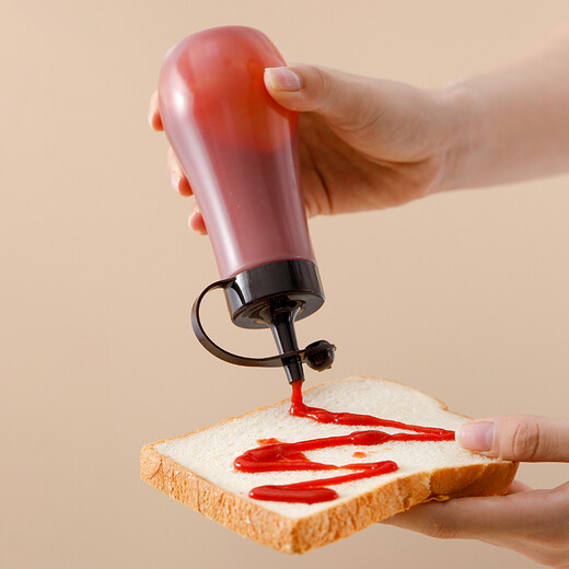 Japan imported squeeze bottle kitchen seasoning bottle salad dressing jam bottle sauce bottle plastic pouring honey squeeze bottle white large 360ml