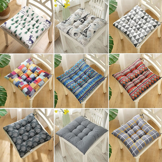 Rongtao seat cushion butt cushion office sedentary dormitory college student floor tatami seat cushion stool chair chair cushion light color grid 40X40 thickened cotton and linen square 6