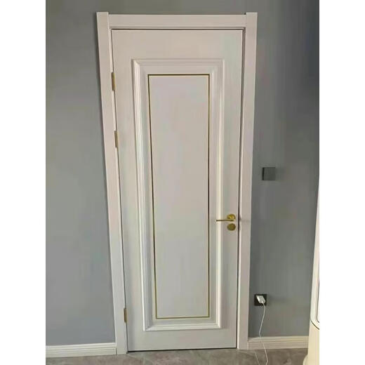 重庆笑笑木门金属条扣线烤漆室内门卧室 实木复合烤漆