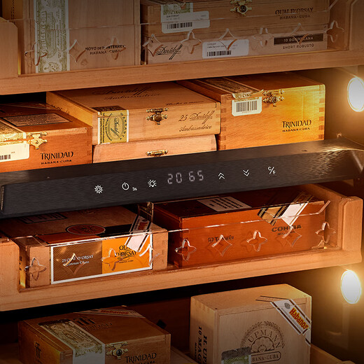 PULADI cigar cabinet constant temperature and humidity compressor humidification cigar cabinet intelligent temperature control and humidity control WIFI black 483L