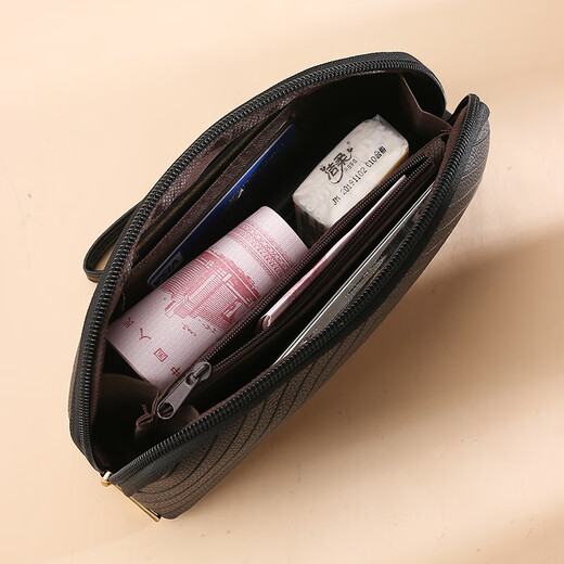Cool Kangaroo 2025 new fashion clutch bag women's wallet long coin wallet mobile phone bag large capacity hand grab bag women's small bag black V33 (versatile)