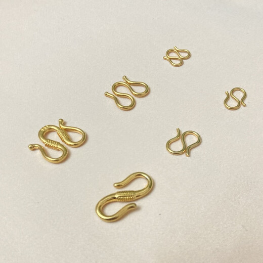 Fat Donglai's same style 18k gold necklace buckle M buckle 18K gold buckle S buckle gold-covered connecting buckle bracelet buckle head button connector M buckle small size (9*10mm)