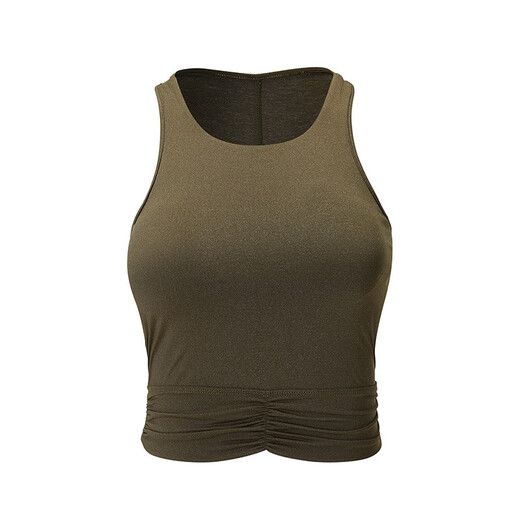 La Nikar Sports Vest Women's Yoga Beauty Strap Chest Pad Training Fitness Underwear Pilates Vest Top Women-S0052 Forest Green XS