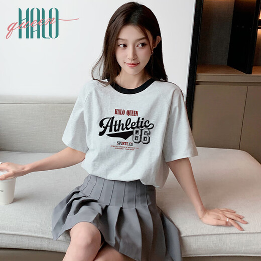 Camiseta Halo Queen Loose Sports Sports Camiseta de manga corta Camiseta de verano Femenino