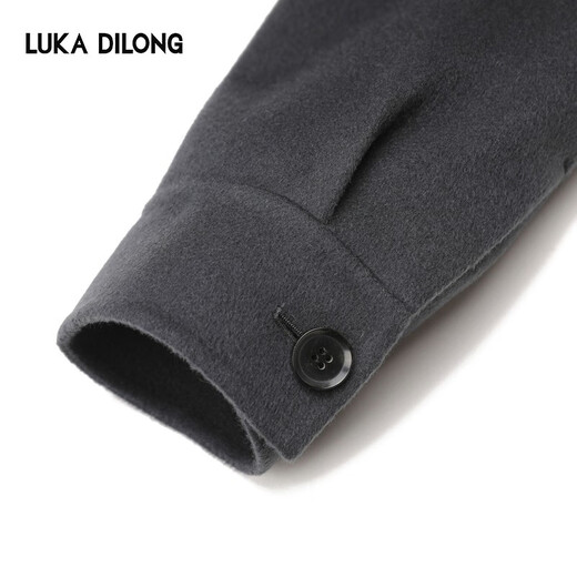 Luca Dilon 100% Sheep Autumn and Winter Wool Jacket Double-sided Nylon Warm Casual Versatile Jacket Dark Blue L 50