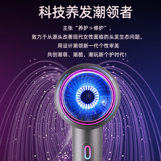 Dysendele 2025 new high-speed hair dryer household silent negative ions high power does not hurt hair strong wind quick-drying hair care portable hair dryer hotel girlfriend gray 2400W upgraded version 2 billion negative ions