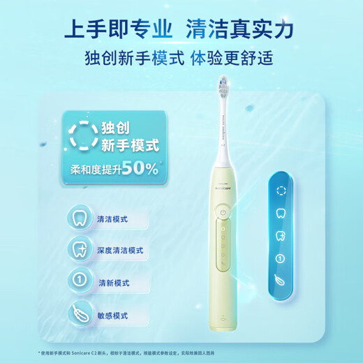 飞利浦Sonicare电动牙刷钻石3系 6730升级款微泡水流科技洗漱送人送礼 送男友女友生日礼物官方旗舰店 HX5161/05 抹茶绿