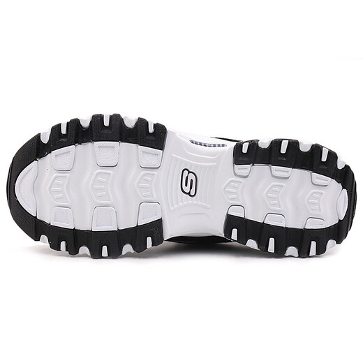 
Skechers women's shoes spring and autumn 2024 new thick-soled high-rise daddy shoes lightweight shock-absorbing casual embroidered panda shoes sneakers 11977-BLK 35