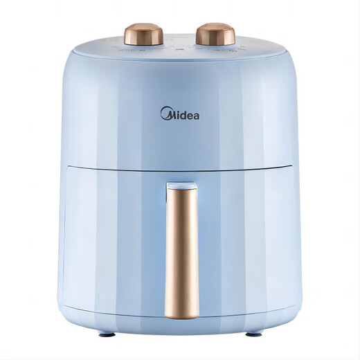 美的（Midea）无油少烟空气炸锅家用全自动多功能电炸锅薯条机热风循环不用翻面米色 线下同型号 MF-KZE5012